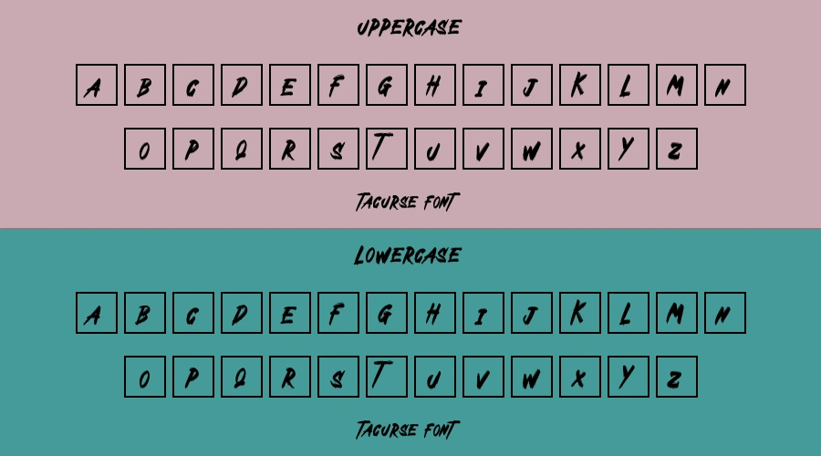 Tacurse Font Preview