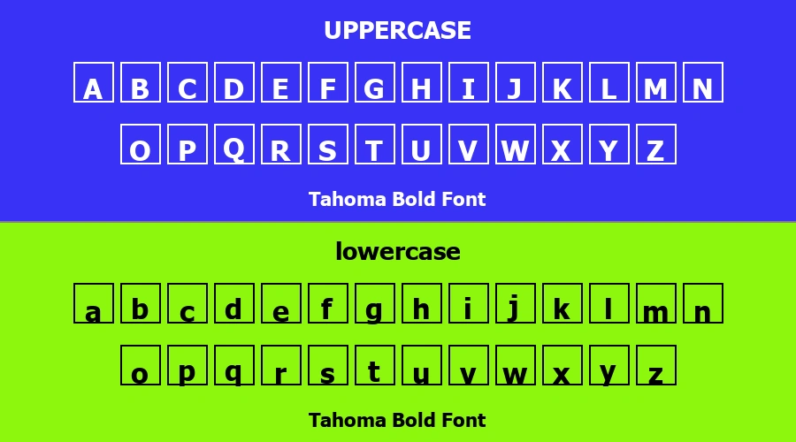 Tahoma Bold Font Preview