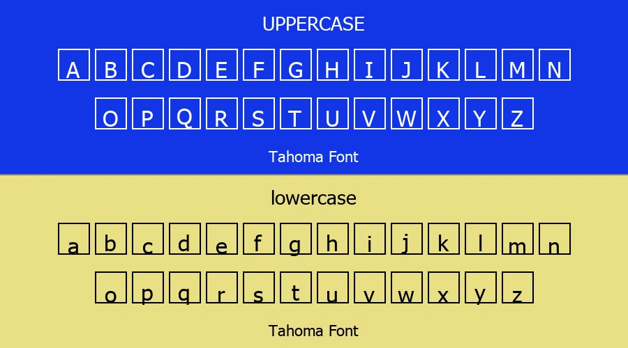 Tahoma Font Preview