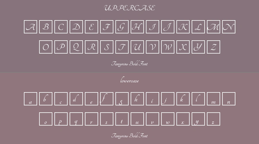 Tangerine Bold Font Preview