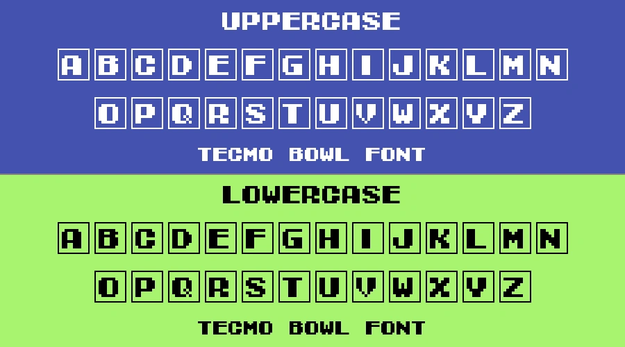Tecmo Bowl Font Preview
