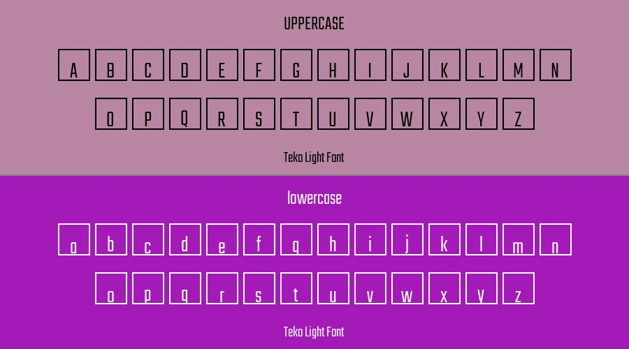 Teko Light Font Preview