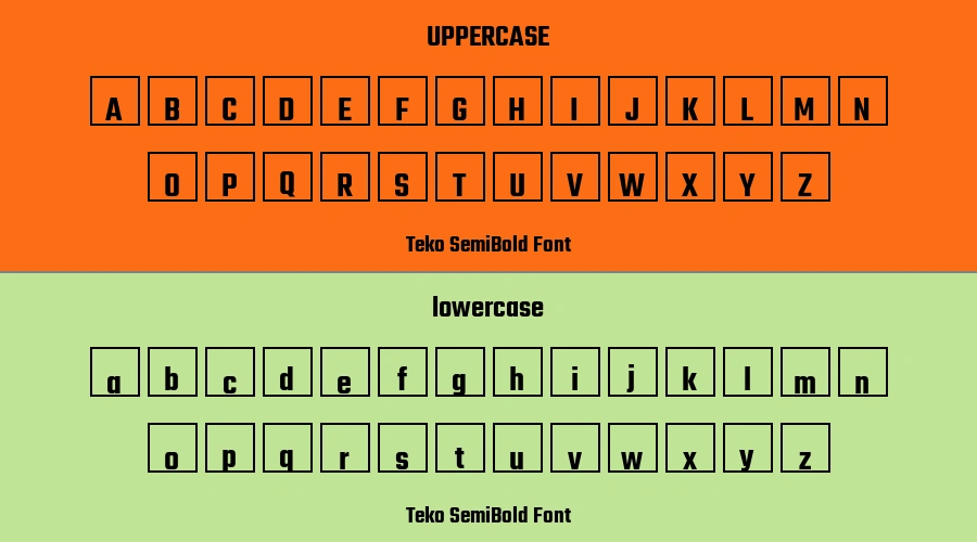 Teko SemiBold Font Preview