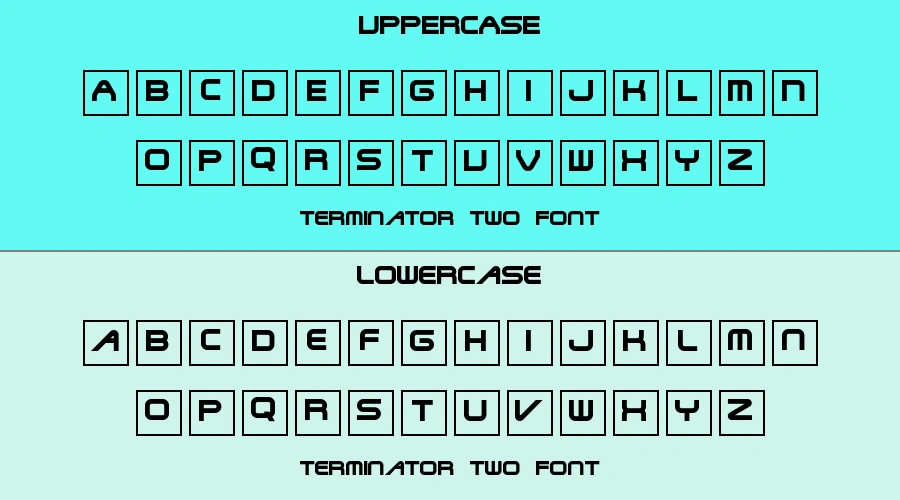 Terminator Two Font Preview