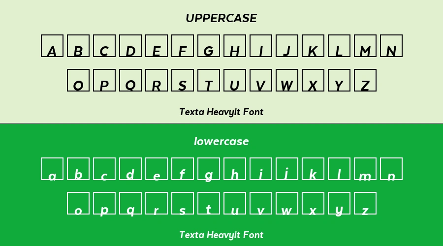 Texta Heavyit Font Preview