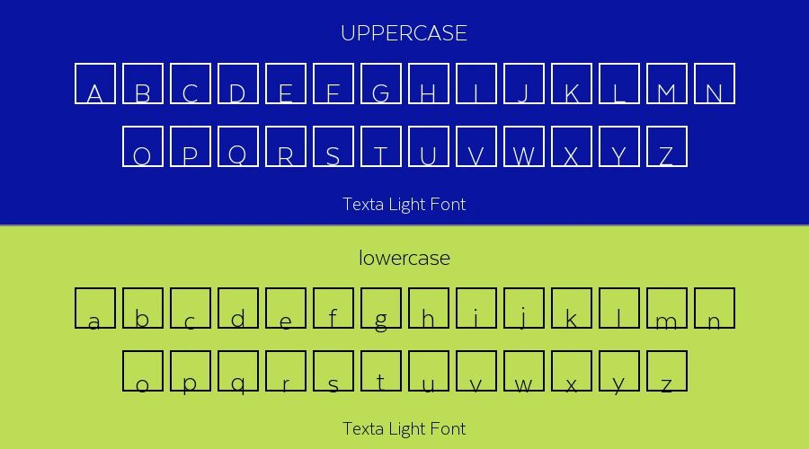 Texta Light Font Preview