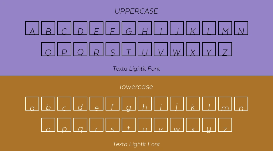 Texta Lightit Font Preview