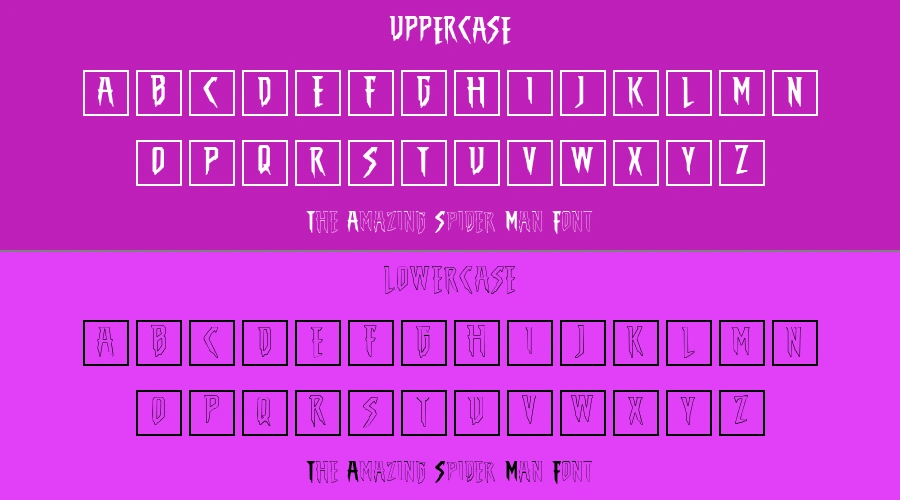 The Amazing Spider Man Font Preview