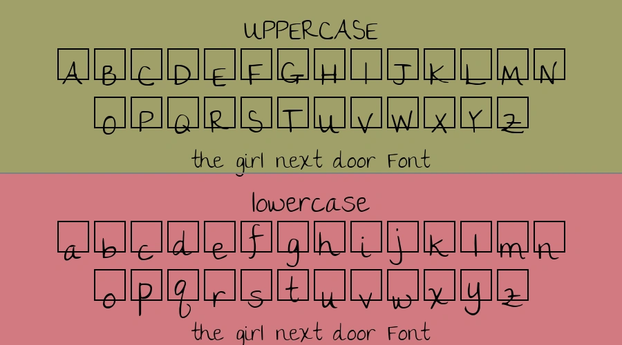 the girl next door Font Preview