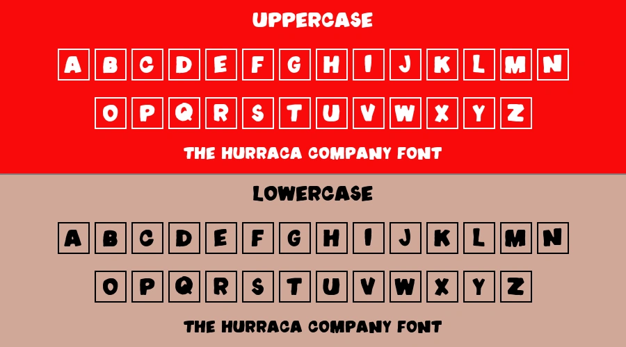 The Hurraca company Font Preview