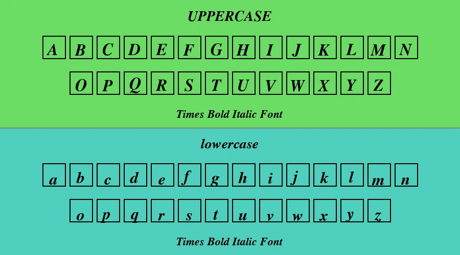 Times Bold Italic Font Preview