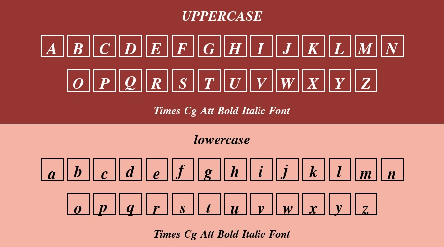 Times Cg Att Bold Italic Font Preview