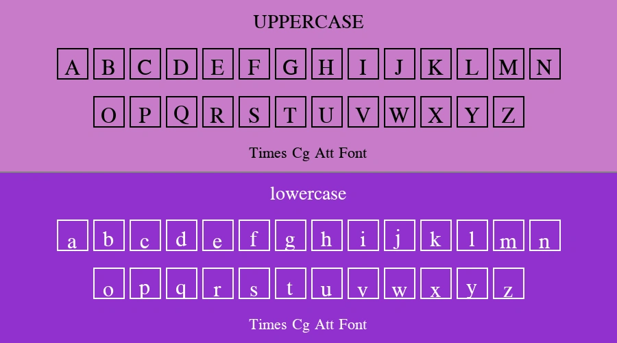 Times Cg Att Font Preview