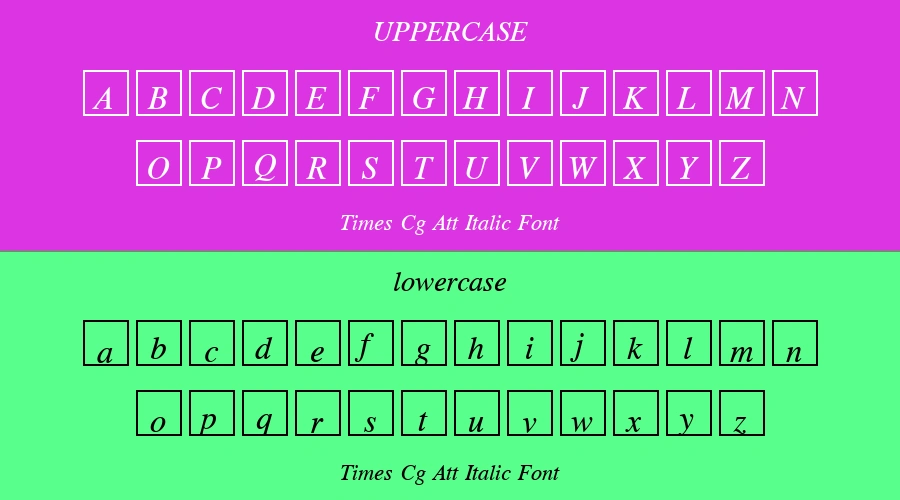 Times Cg Att Italic Font Preview