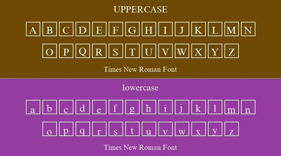 Times New Roman Font Preview