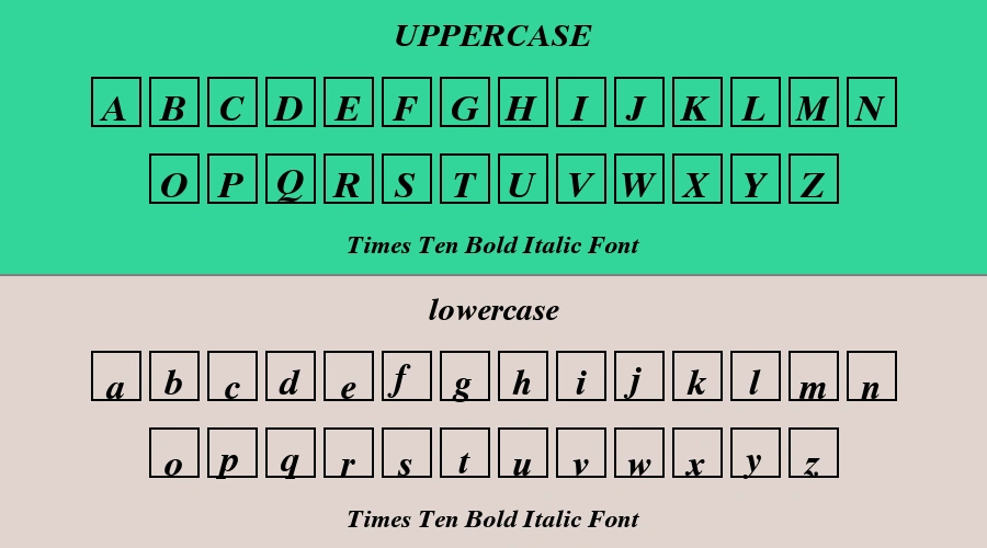 Times Ten Bold Italic Font Preview