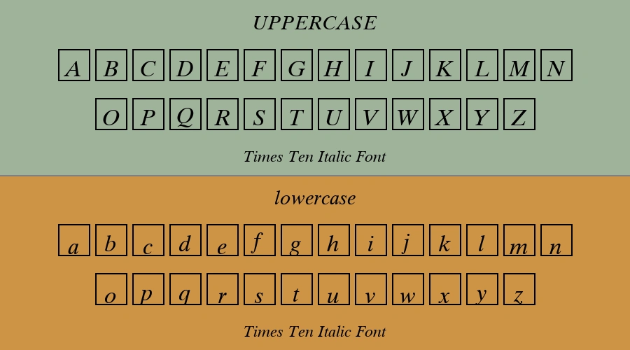 Times Ten Italic Font Preview