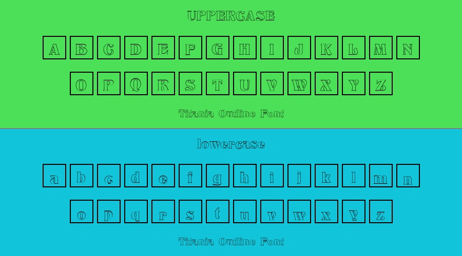 Titania Outline Font Preview