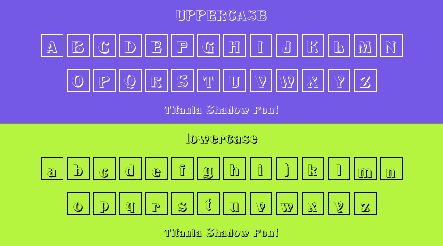 Titania Shadow Font Preview