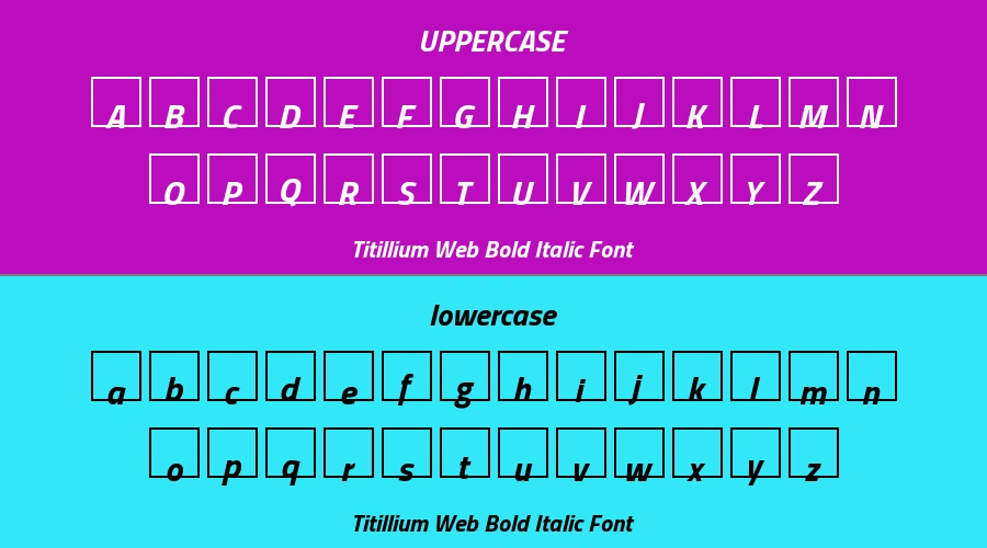 Titillium Web Bold Italic Font Preview
