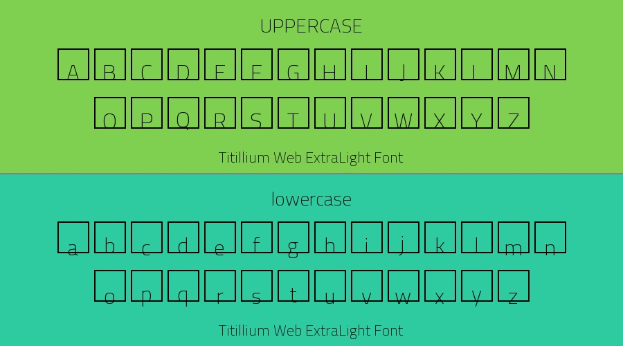 Titillium Web ExtraLight Font Preview