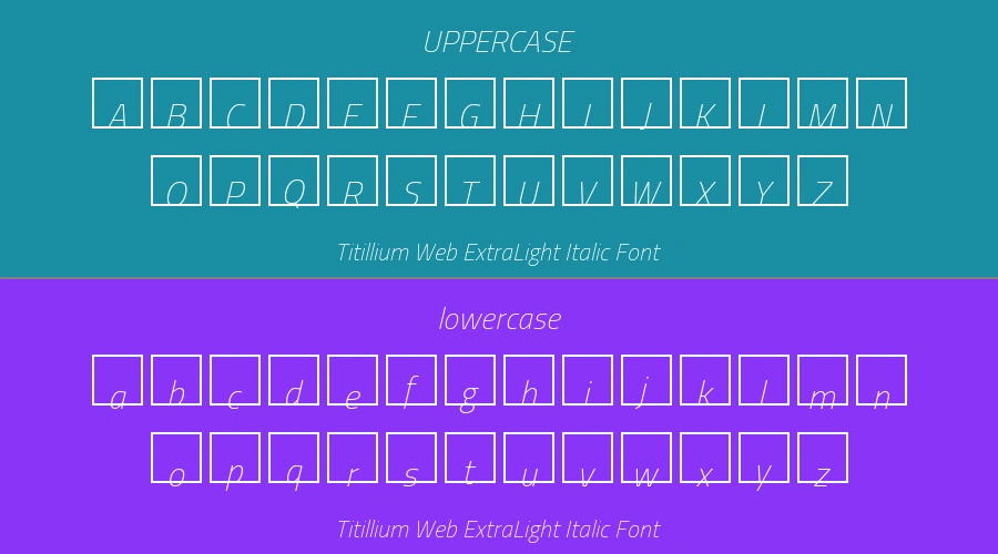 Titillium Web ExtraLight Italic Font Preview