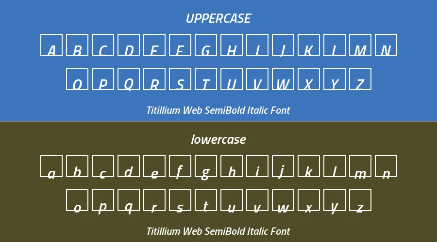 Titillium Web SemiBold Italic Font Preview