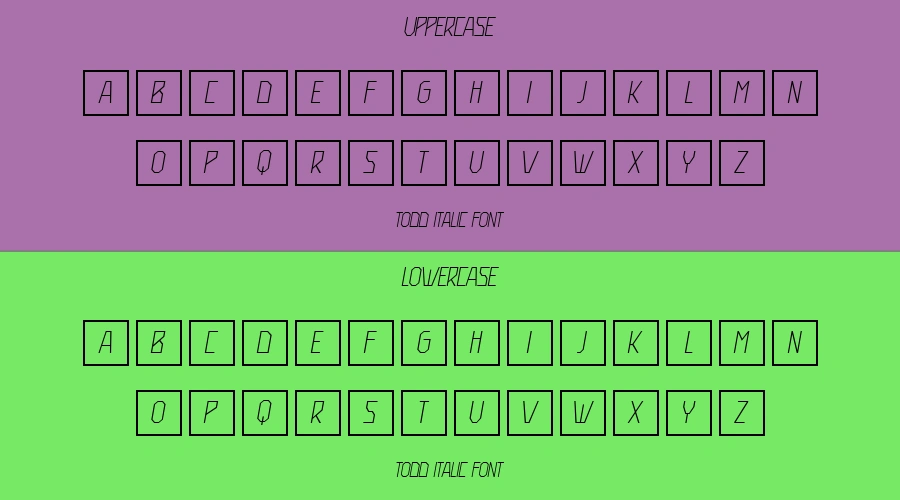 Todd Italic Font Preview