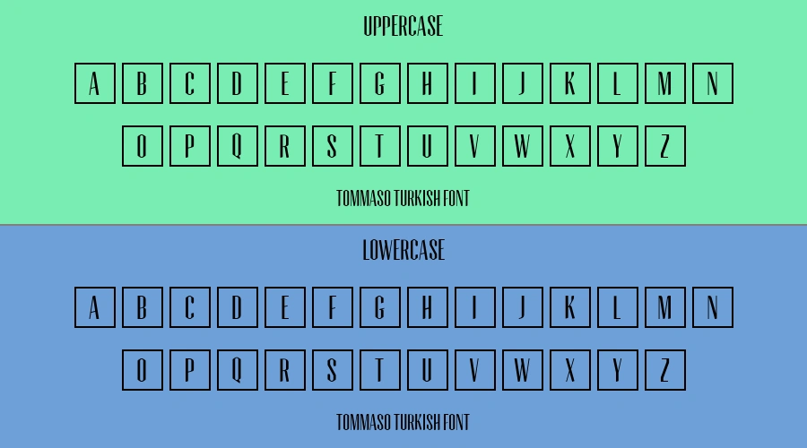 Tommaso Turkish Font Preview