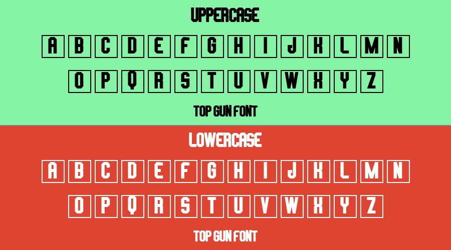 TOP GUN Font Preview