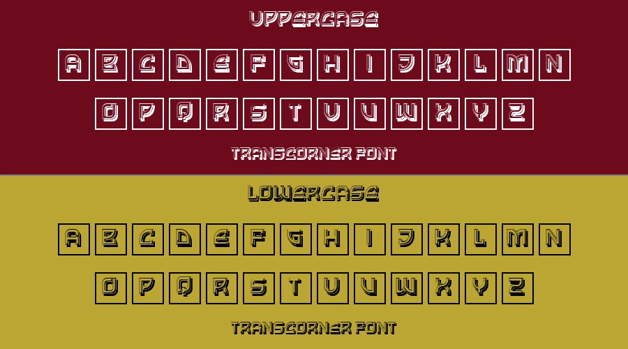 Transcorner Font Preview