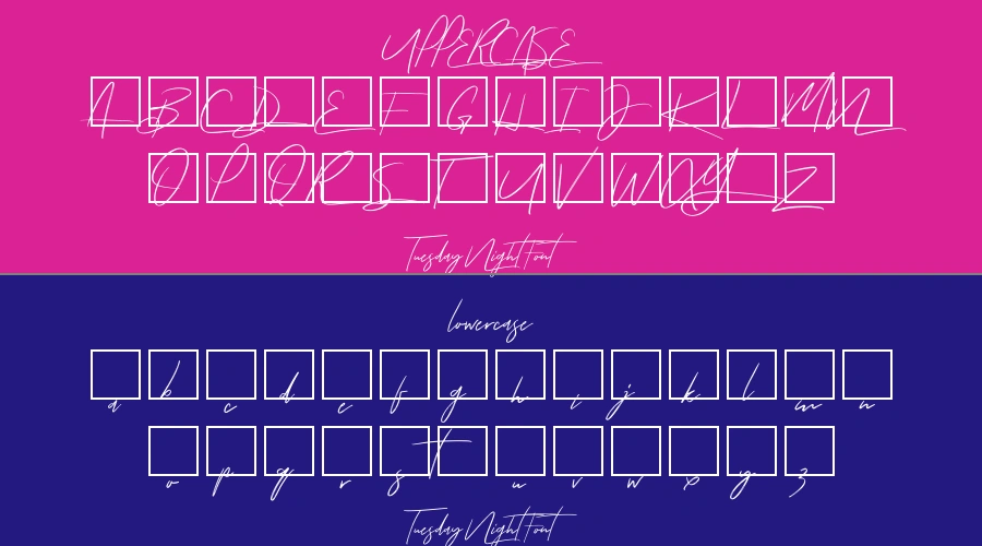 Tuesday Night Font Preview