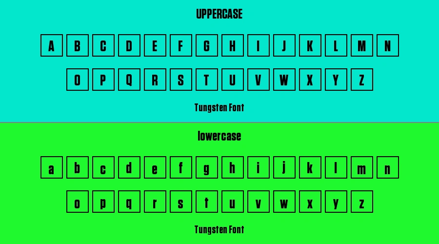 Tungsten Font Preview