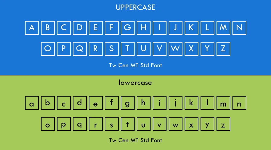 Tw Cen MT Std Font Preview