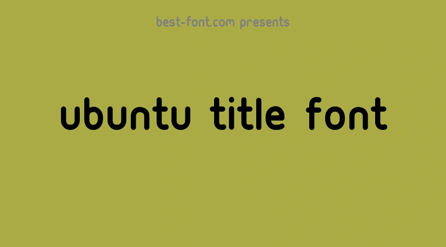 Ubuntu Title Font
