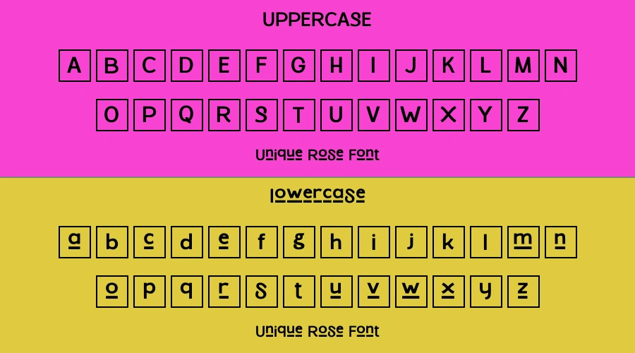 Unique Rose Font Preview