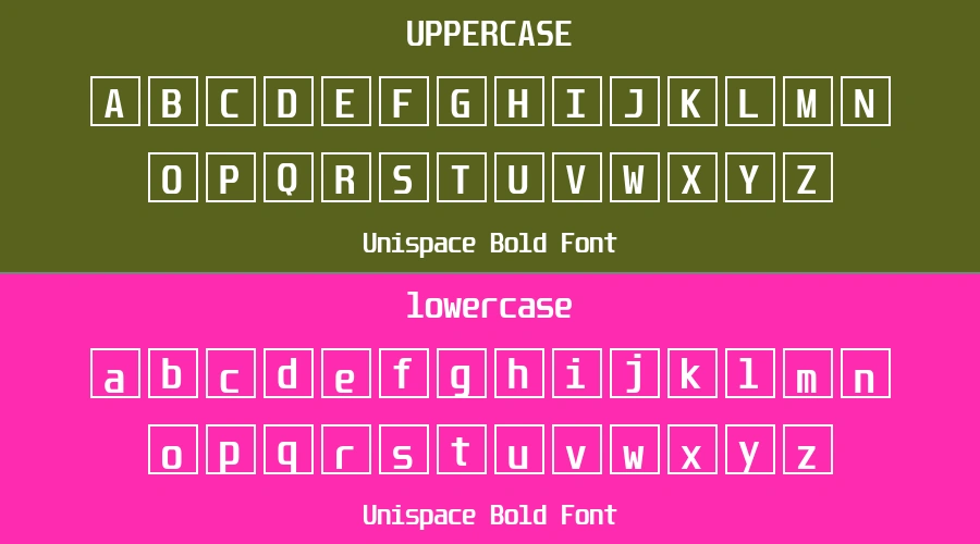 Unispace Bold Font Preview