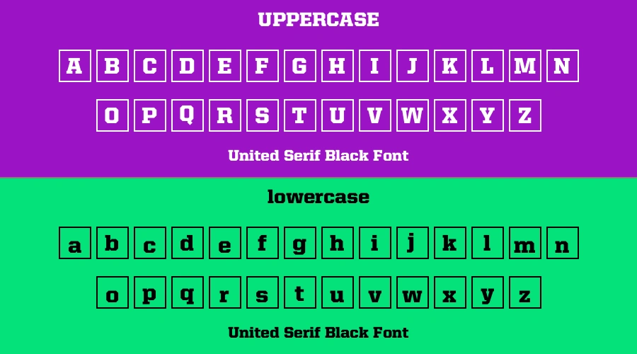 United Serif Black Font Preview