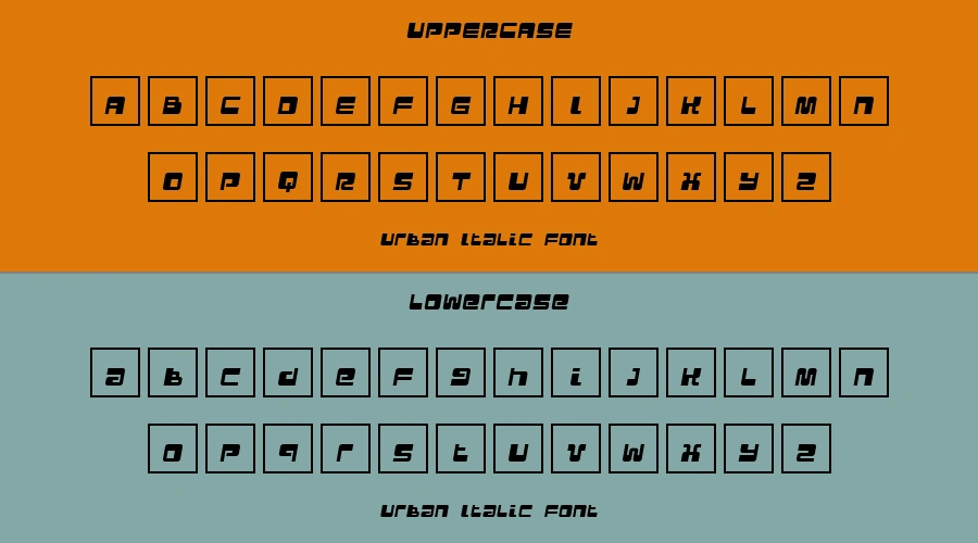 Urban Italic Font Preview