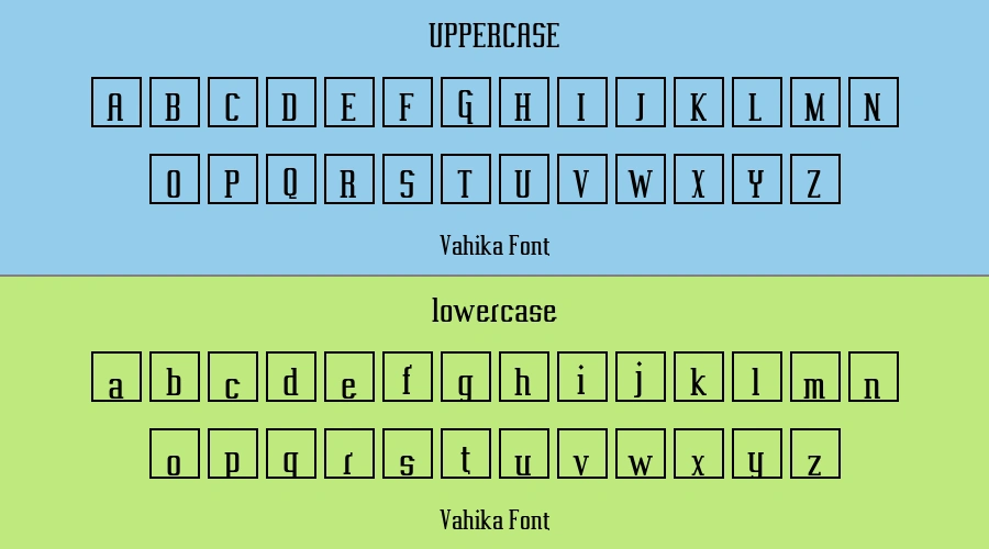Vahika Font Preview