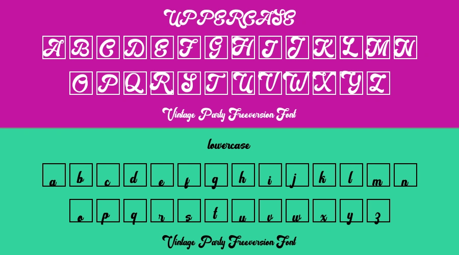 Vintage Party Freeversion Font Preview