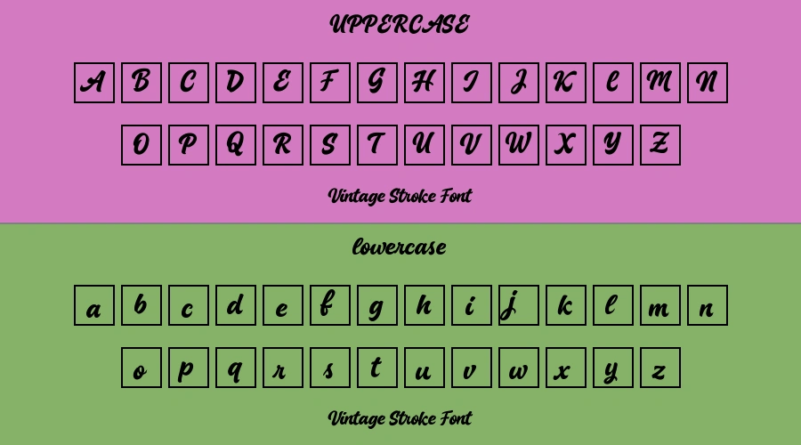 Vintage Stroke Font Preview