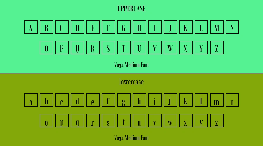 Voga Medium Font Preview