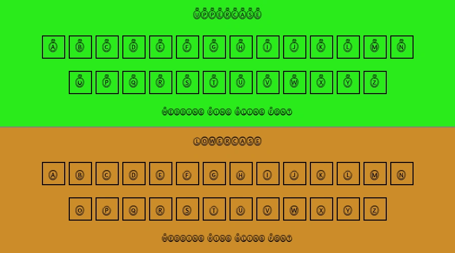 Wedding Ring Bling Font Preview