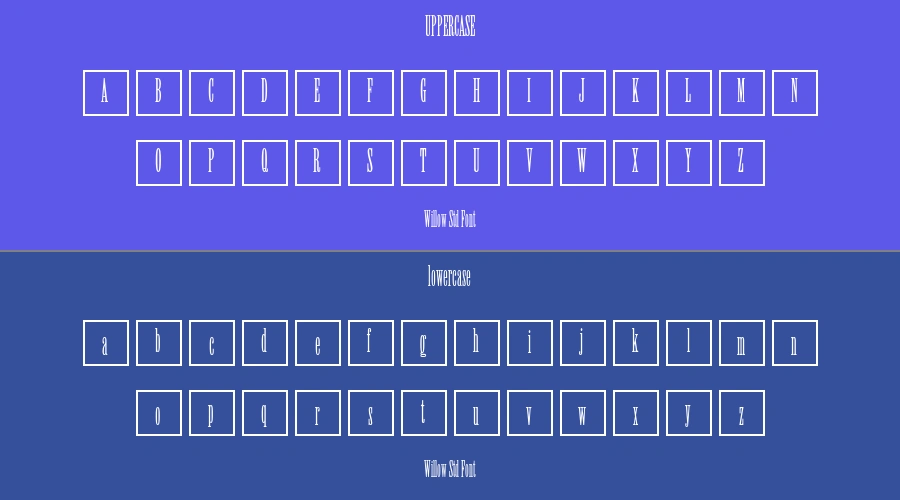 Willow Std Font Preview