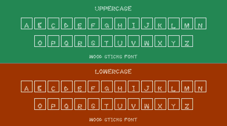 wood sticks Font Preview