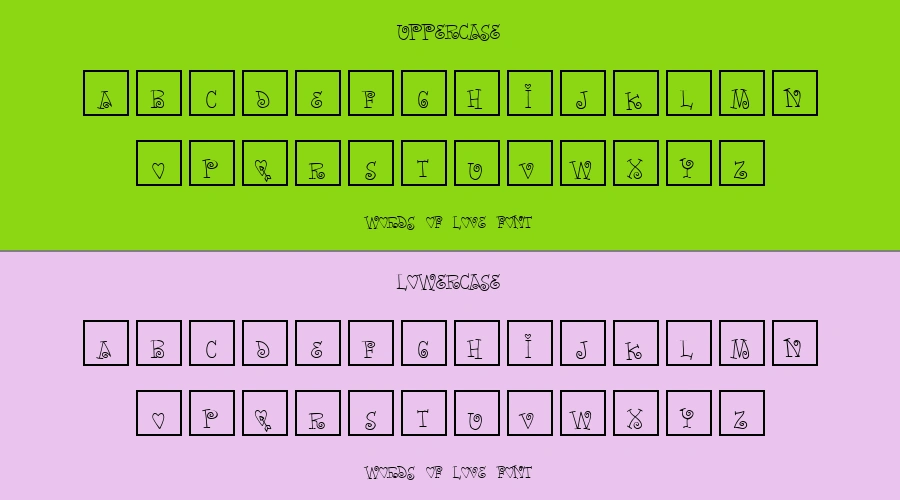 Words Of Love Font Preview