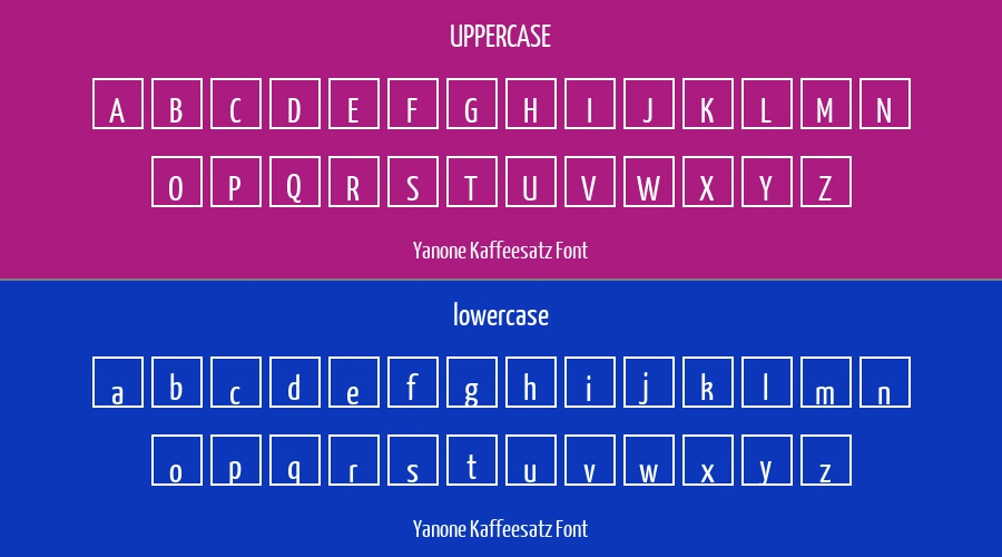 Yanone Kaffeesatz Font Preview