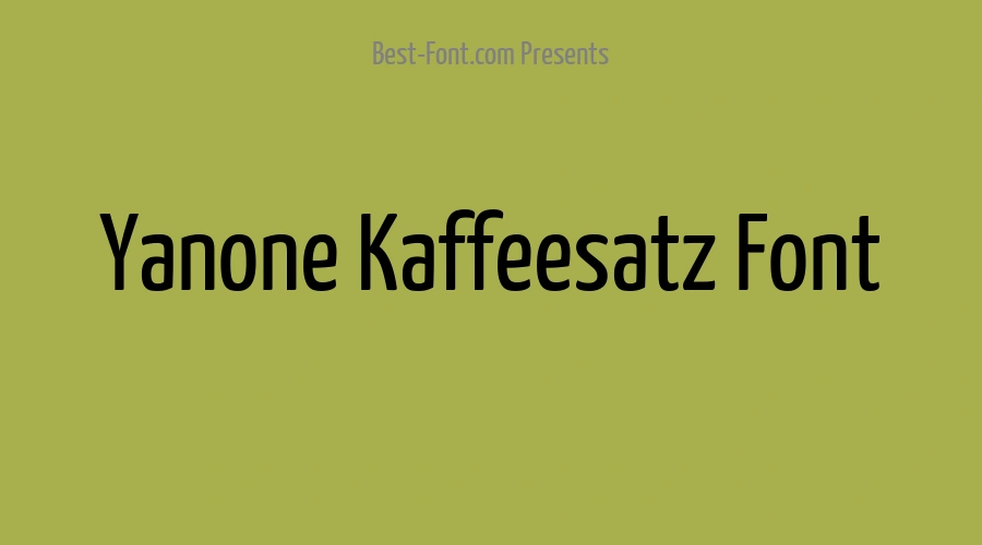 Yanone Kaffeesatz Font