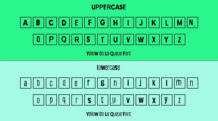 Yellow Ob La Queue Font Preview